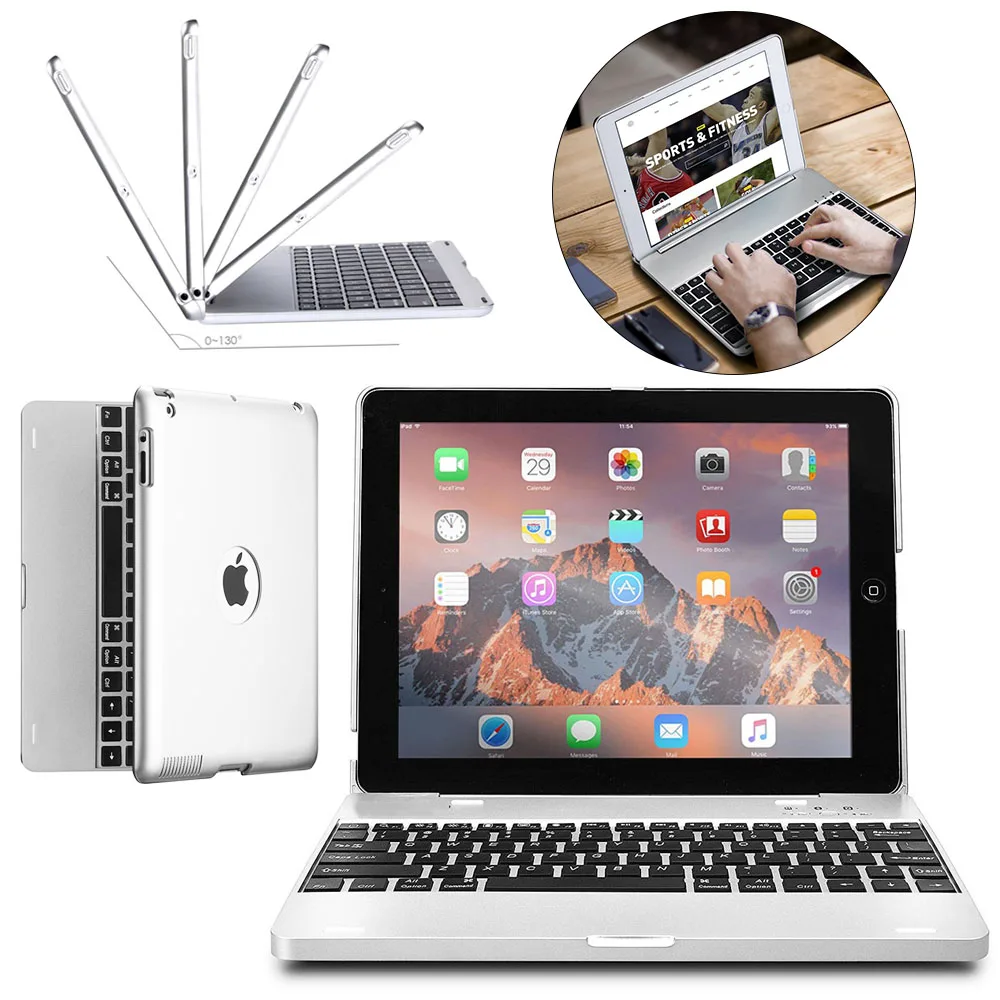 

ABS Plastic Lightweight Wireless Bluetooth Keyboard 2800mAh Protect Case For Apple ipad 2/3/4