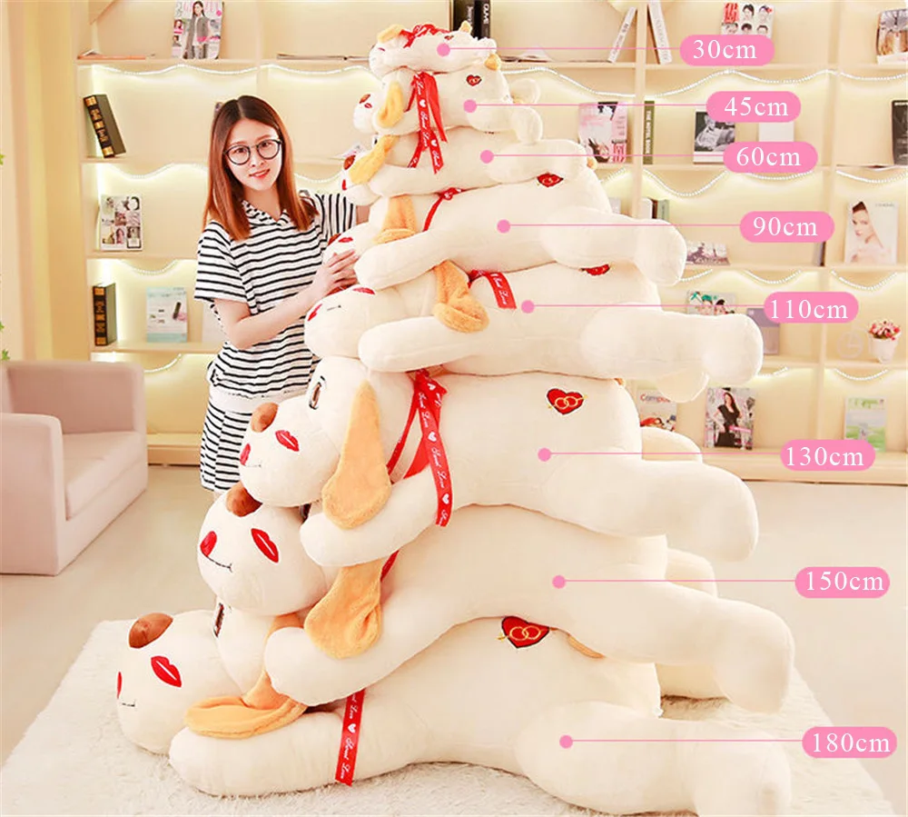 kiss lying dog stuffed plush toy jumbo big cartoon dogs pillow doll 10