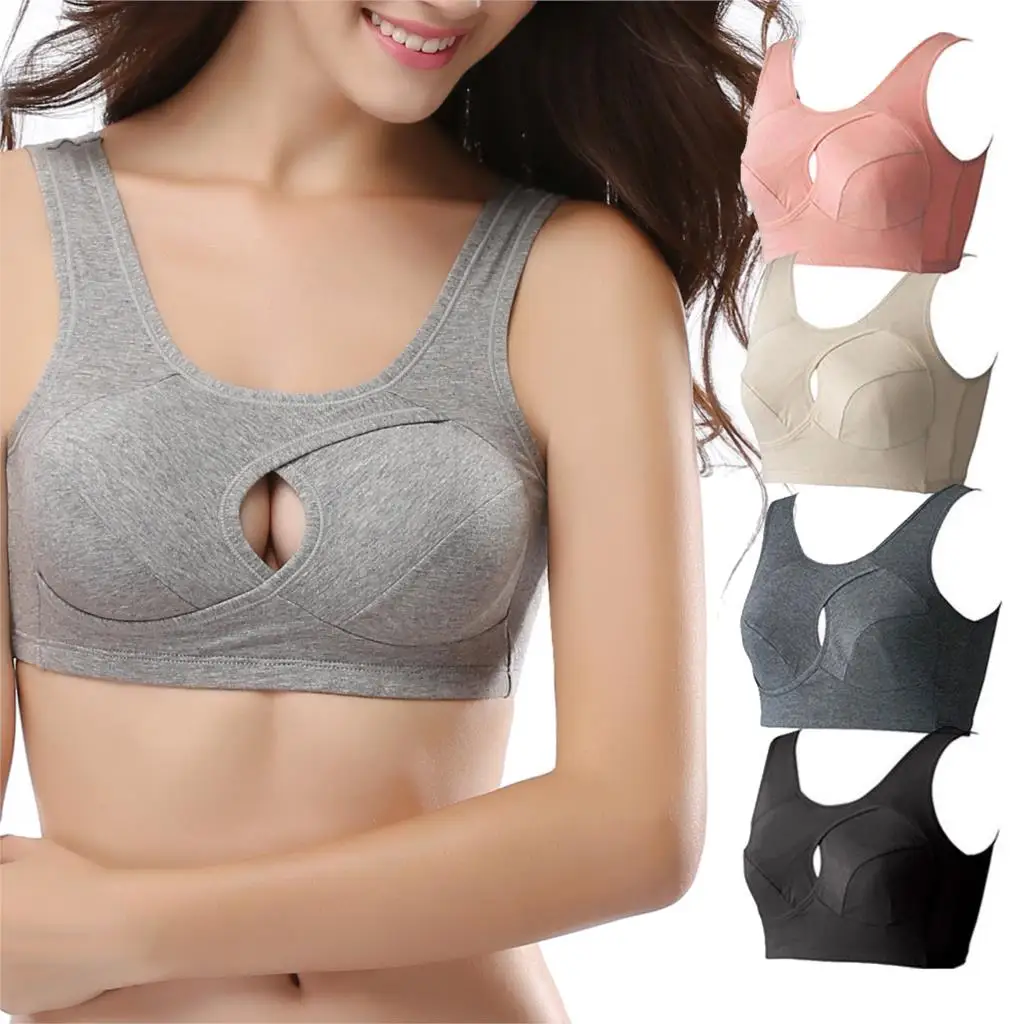 Plus Size Women Fitness Sports Bra Top Athletic Seamless Push Up Yoga Bras Padded Running Shockproof Workout Tank Vest