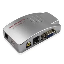 Горячая ноутбук ПК VGA к ТВ AV RCA композитный видео адаптер конвертер переключатель коробка поддержка S-video RGB NTSC/PAL компьютерный сигнал