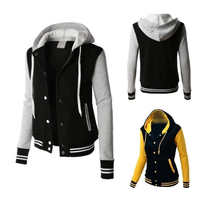 

ZOGAA Women Baseball Uniform Jungkook Jhope Jin Jimin V Suga Long Sleeve Jacket Hoody Sweatshirt Casual Contrast Colors Hoodie