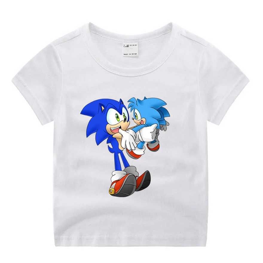 

Children Sonic The Hedgehog Cartoon Movie Funny Cartoon Print T-shirt Kids Summer O-Neck Tops Boys & Girls Tshirt Baby Clothes