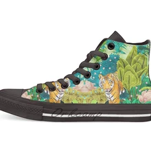 Jungle Tiger/Новинка; дизайнерская Повседневная парусиновая обувь; обувь на заказ; Прямая