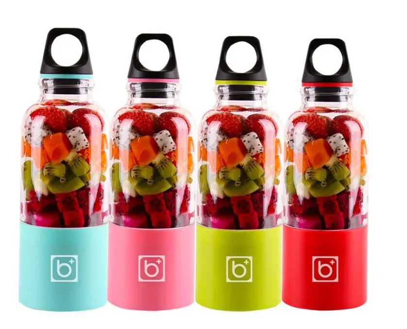 

4 Blades Portable Blender Electric Blender USB Rechargeable Juicer Cup Extractor Fruit Smoothie Maker Cup Bottle and Cover 500ml