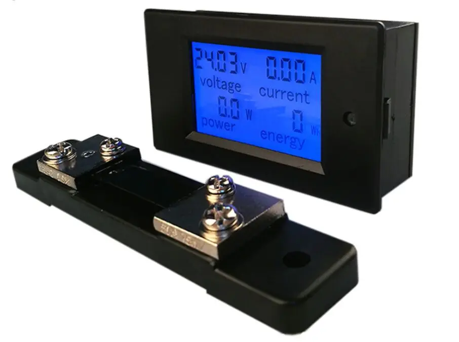 

PZEM-051 DC Digital Ammeter Voltmeter 6.5-100V 4 IN1 LCD Motorcycle Voltage Current Power Energy Monitor With 50A Shunt