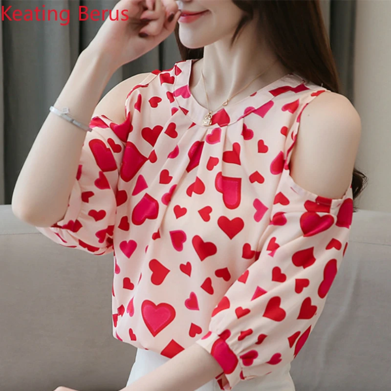 

Fashion Women Tops and Blouses Blusas Mujer De Moda 2019 Ladies Tops Chiffon Blouse Shirts Women Blouse Top for Women Pink 1474