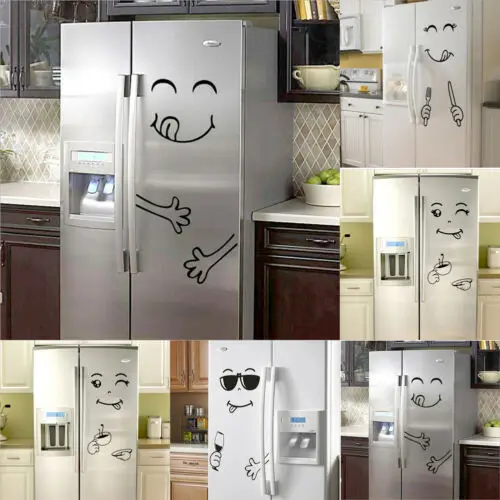 Клевый стикер Холодильник Happy Delicious Face Кухня наклейки на холодильник, стену арт Декор для кухни