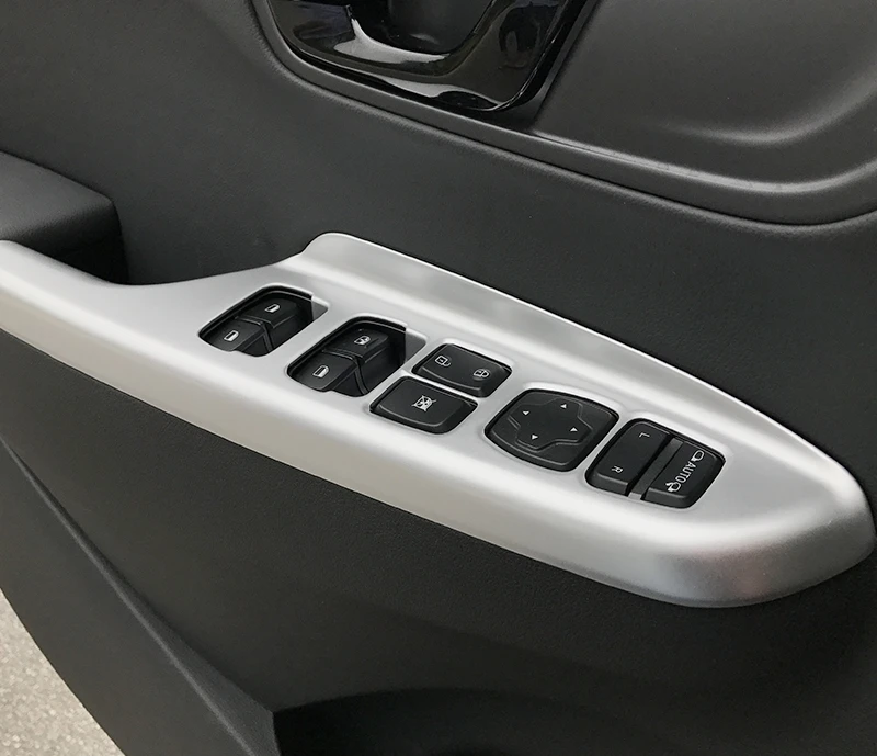 Для панели управления окон стеклоподъемник переключатель крышки отделка протекторы автомобиля аксессуары для укладки для hyundai Kona Encino - Цвет: Silver plating