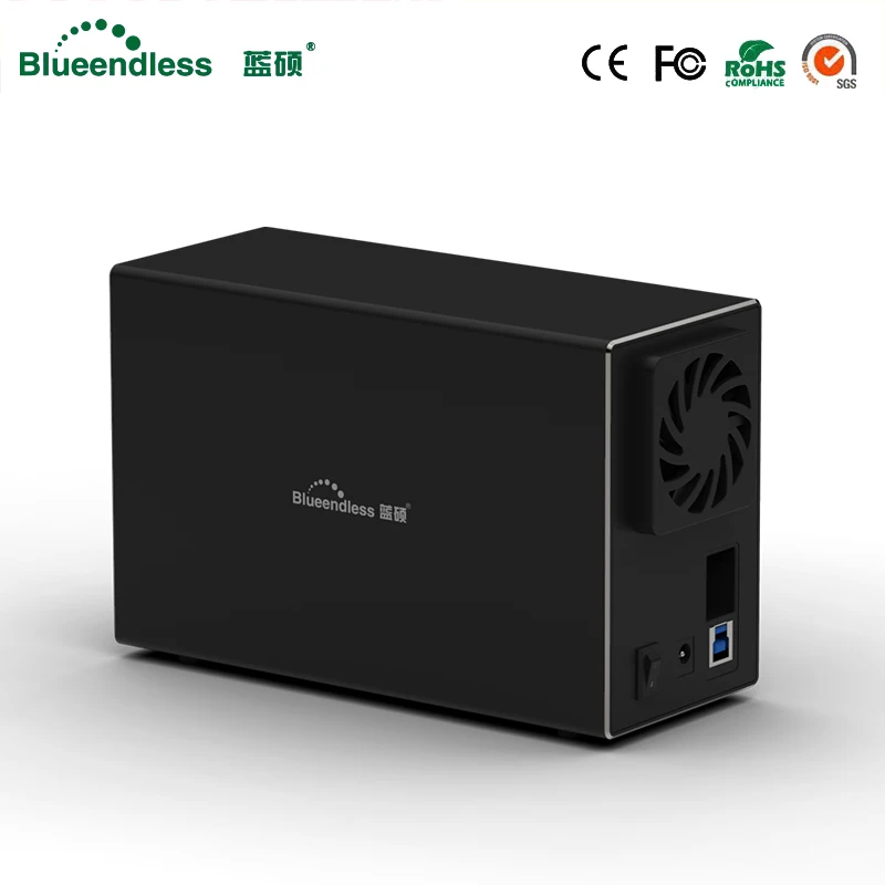 Blueendless алюминиевый инструмент бесплатно 2 отсека 3," SATA для USB 3,0 внешний жесткий диск Поддержка 2x10 ТБ диск-черный