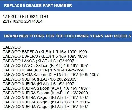 4 шт. х топливный инжектор для DAEWOO Nexia Lanos Espero Nubira 1,5 1,6 16 В 17109450 FJ10624-11B1 251740240