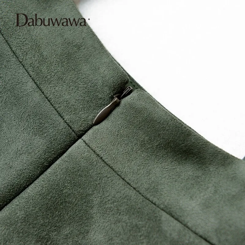 Dabuwawa, модные женские осенние Юбки До Колена, Зимняя юбка трапециевидной формы, Faldas Mujer, юбка на подтяжках, повседневная юбка с высокой талией,# D17CRS018