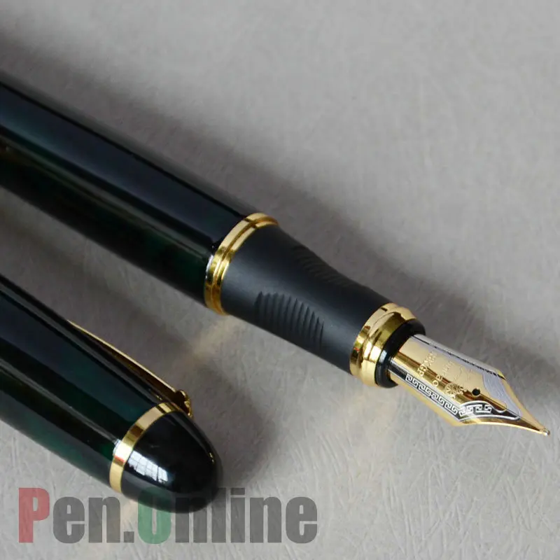 JINHAO X450 руководитель темно зеленый и золотой 18KGP 0 7 мм перо с широким основанием