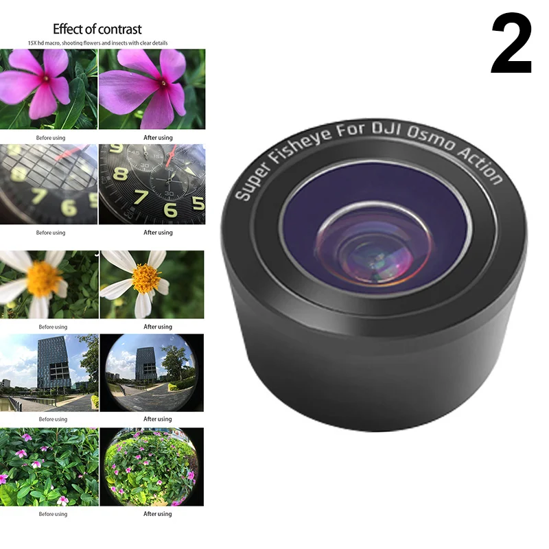 

High Quality Macro HD Camera Lens Filters 15X Anti-Shake Portable for DJI OSMO Action Camera
