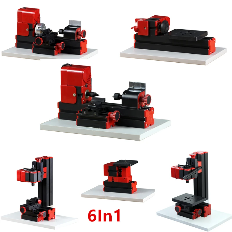 6 in 1 Kit, DIY 24W Basic Mini lathe kit,24W 20,000r/min, Standardized