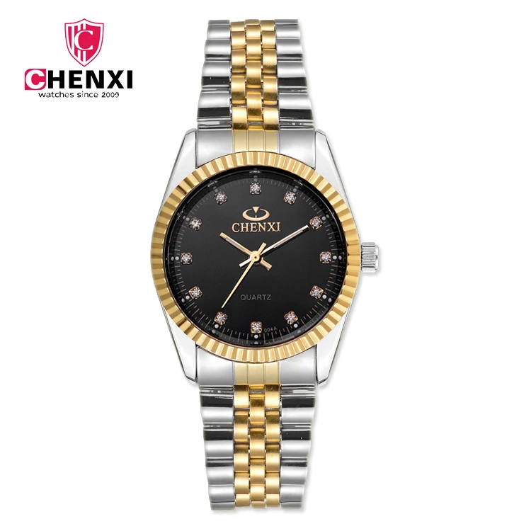 

CHENXI Fashion Casual Analog Women Watches Golden Dial Full Stainless steel Ladies quartz watch montre femme Clock women gift