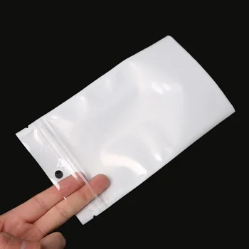 

New Design 11x19cm White / Clear Self Seal Zipper Plastic Retail Packaging Bag, Ziplock Zip Lock Bag Retail Package W/ Hang Hole