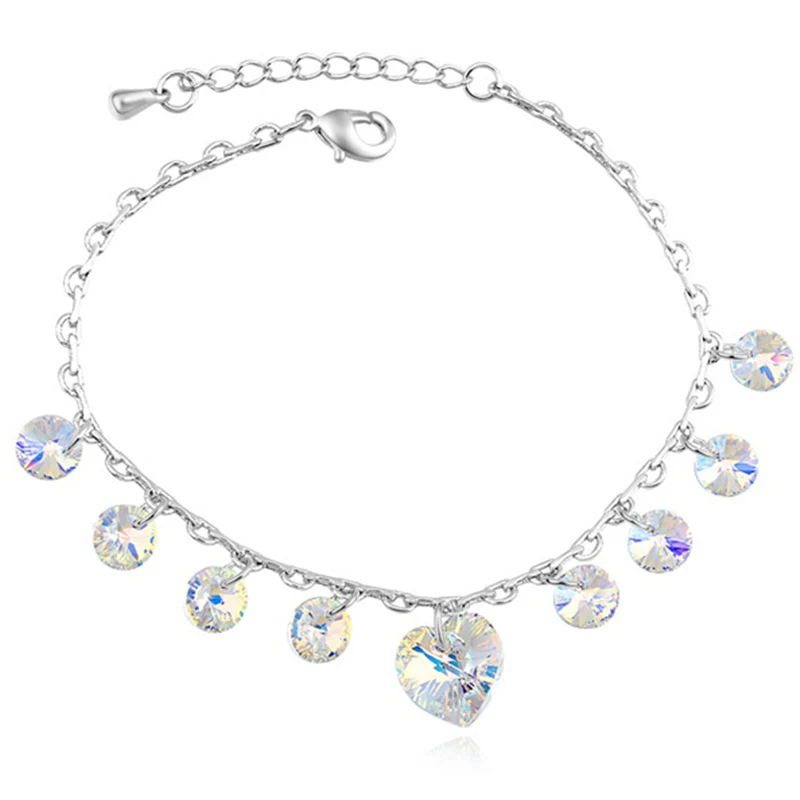 

SHDEDE Wedding Bridal Bracelets Crystal from Swarovski Heart Pendants For Women Bride Party Jewelry Gifts -14071