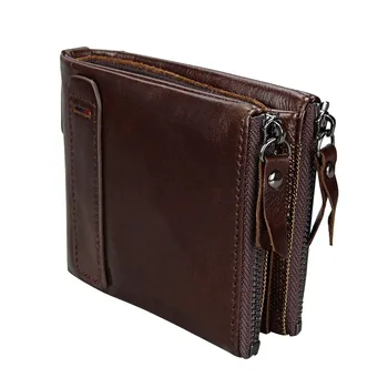 

Uniego New Genuine Leather Short Women Men Wallet RFID Money Bag Card Holder Wallet Casual Zipper Coin Pocket Men Purse HB201