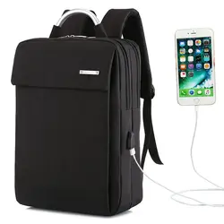 Мульти-функция usb зарядка мужские рюкзаки Холст Школьные сумки для подростков мальчик большой емкости ноутбук рюкзак туристический рюкзак