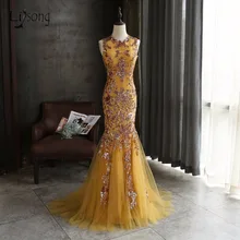 Cic Gold Aso Ebi длинное платье русалки для выпускного вечера Abendkleider платья на выпускной в африканском стиле размера плюс официальное вечернее платье Vestido Longo