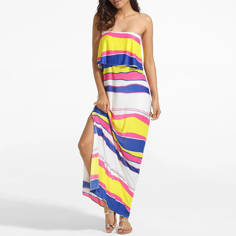 womens strapless maxi dress