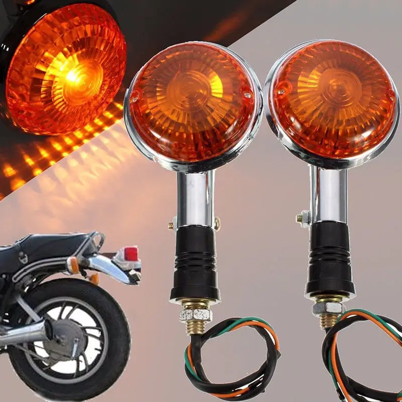 

2Pcs Orange Turn Indicator Signal Lights For YAMAHA XV535 XV920 Virago