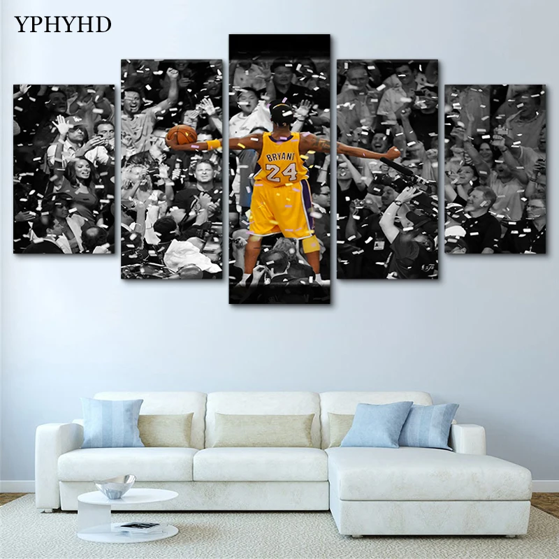 

YPHYHD Modern 5 Piece Canvas Painting Print Poster Decorative Frame NBA Canvas Paintings Wall Decor Picture Paintings on Canvas