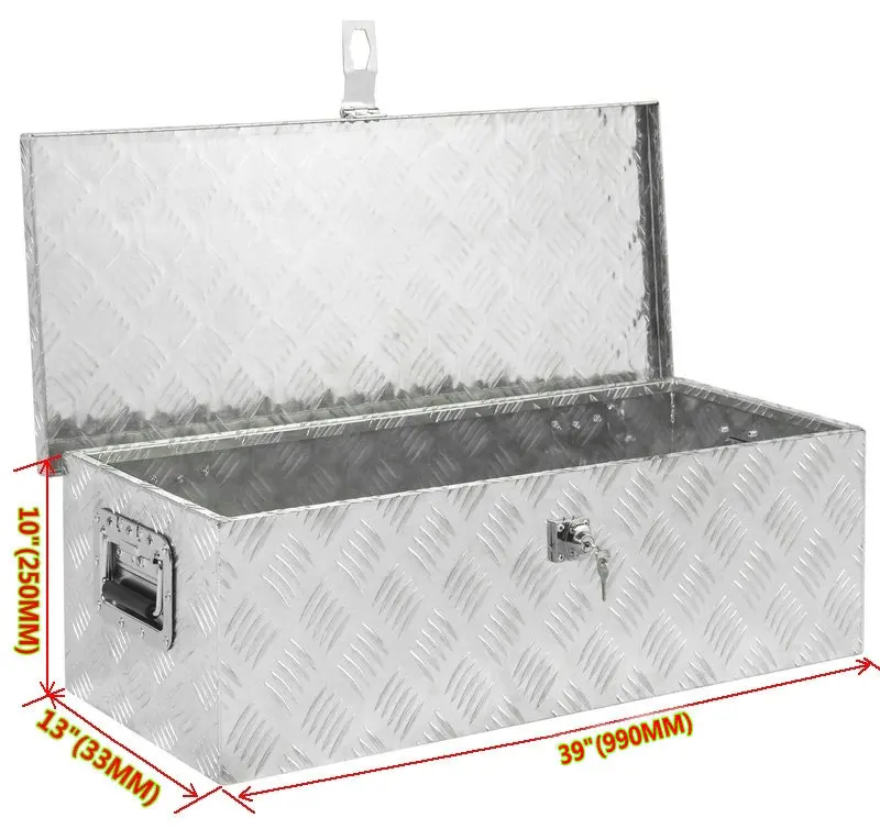 

39"X13"X10" Aluminum Pickup TRUCK TRUNK Tool Box TRAILER Under body bed Storage T-Lock with Keys Underbody Pick-up 39*13*10
