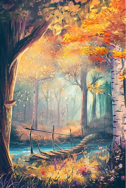 

5D DIY Diamond Painting forest landscape Diamond Embroidery Cross Stitch Full circular Rhinestone Home Decoration Crafts