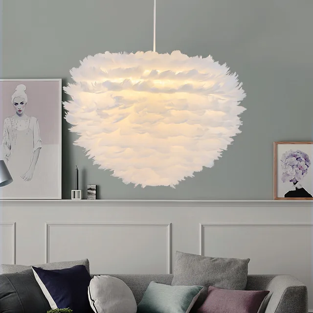 Nordic witte veer hanglampen creatieve persoonlijkheid Nordic ... Nordic witte veer hanglampen creatieve persoonlijkheid Nordic ...