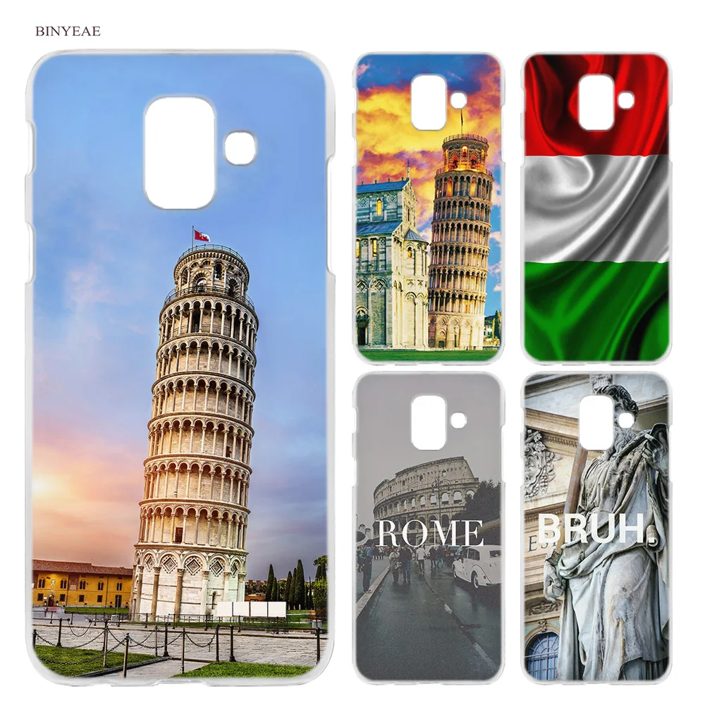 

BINYEAE Italy Monuments Leaning Tower of Pisa Hard Case Cover Fashion for Samsung Galaxy A6 A8 A6+ A8+ Plus J4 J6 J8 2018
