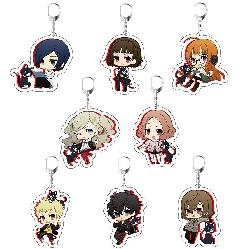 

Game Persona 5 Anime P5 Akira Kurusu Anne Takamaki Two Sided Big Size Acrylic Keyring Keychain Key chain
