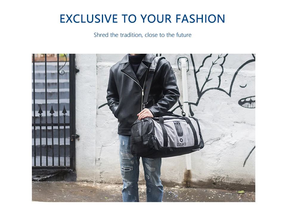 OZUKO 2019 Многофункциональный большой вместимости Для мужчин путешествия вещевой мешок Водонепроницаемый Оксфордский багаж Сумки вести