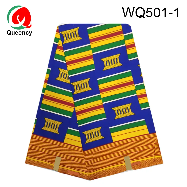 WQ499 DHL Африканский Анкара традиционный дизайн полиэстер обработанный воском материал для женщин платья - Цвет: WQ501-1