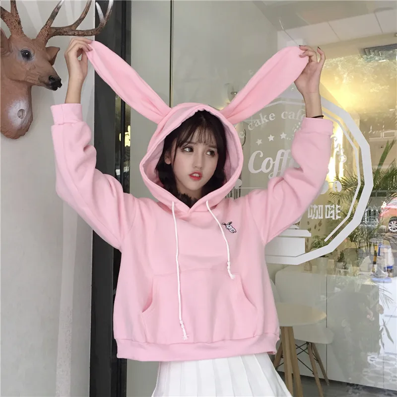 

XIDUOLI 2018 Hoodies Harajuku Womens Long Sleeve Rabbit Hoodie Sweatshirt Pullover Tops Blouse Hoodies Winter Season unicorn Hot