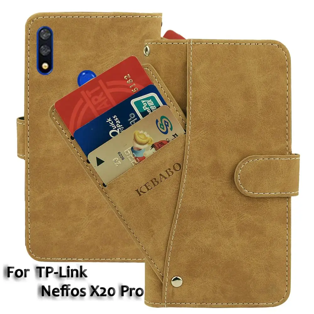 

Vintage Leather Wallet TP-Link Neffos X20 Pro Case 6.26" Flip Luxury Card Slots Cover Magnet Stand Phone Protective Bags