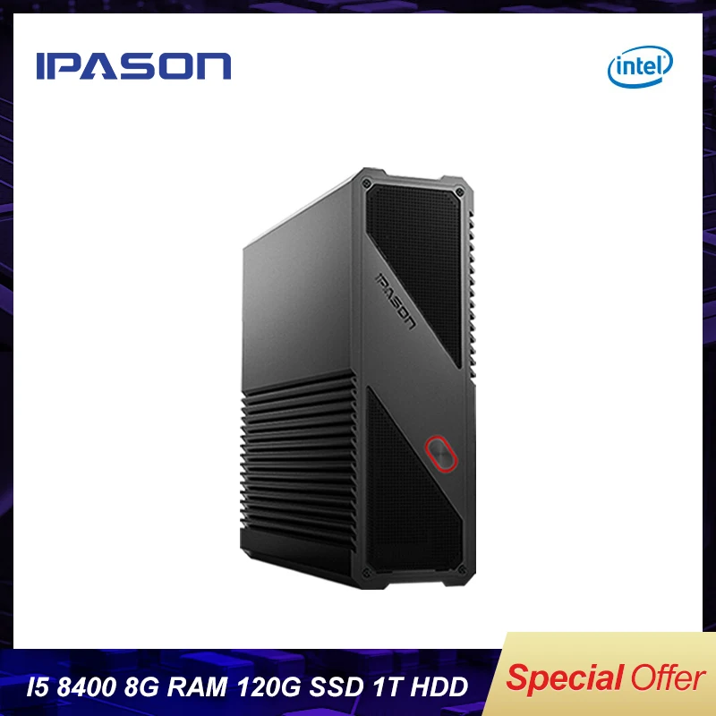 IPASON игровой Мини ПК 8-го поколения Intel 6-Core i5 8400 8GB DDR4 1T 120G SSD Настольный ПК для Windows 10 голый компьютер HDMI/USB* 4