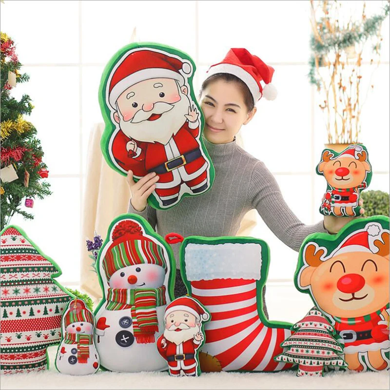 

Santa Claus Snowman Elk Christmas Tree Christmas Stocking Plush Toy Soft Plush Pillow Children Christmas Gift