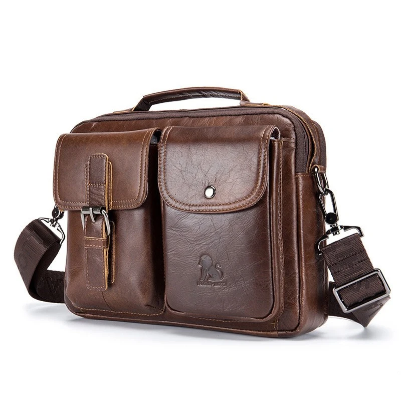 Men's Genuine Vintage Brown Leather Messenger Shoulder Laptop bag Briefcase NEW 