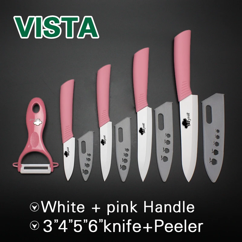 Kitchen knives Ceramic Zirconia Ceramic Pink Knife Fruit Knife 3 4 5 6 Peeler Cover knife