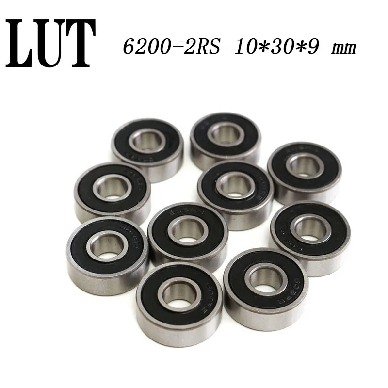 10PCS High quality ABEC 5 6200 2RS 6200RS 6200 2RS 6200 RS 10x30X9 mm ...