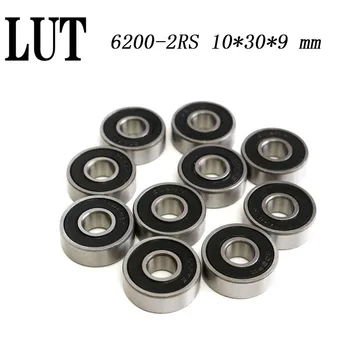 

10PCS High quality ABEC-5 6200 2RS 6200RS 6200-2RS 6200 RS 10x30X9 mm Miniature double Rubber seal Deep Groove Ball Bearing EMQ