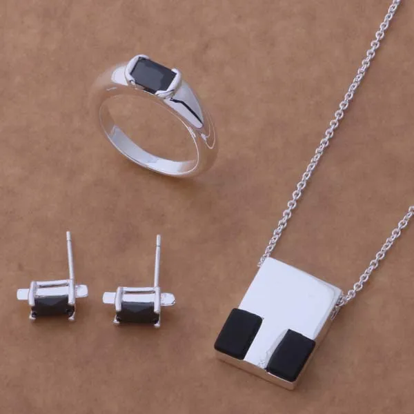 

AS047 Hot 925 sterling silver Jewelry Sets Earring 197 + Necklace 583 + Ring 123 /acdaitka aiqaizxa