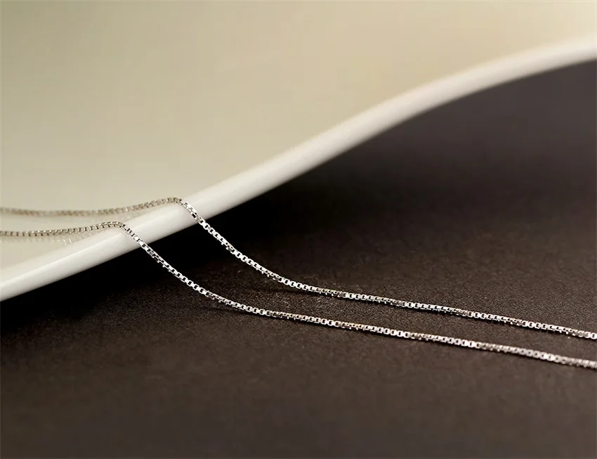 35 см-80 см тонкое 925 пробы Серебряное тонкое звено цепочка ожерелье для женщин 0,65 мм Ювелирные изделия для девочек Италия Kolye Ketting Collares