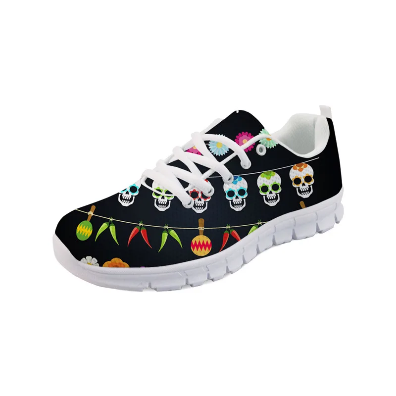 

Noisydesigns 2019 New Nurse Shoe 3D Cute Skull Print Antiskid Flat Fashion Air Working Soft Sole Loafers Shoes Women shoes -AQ