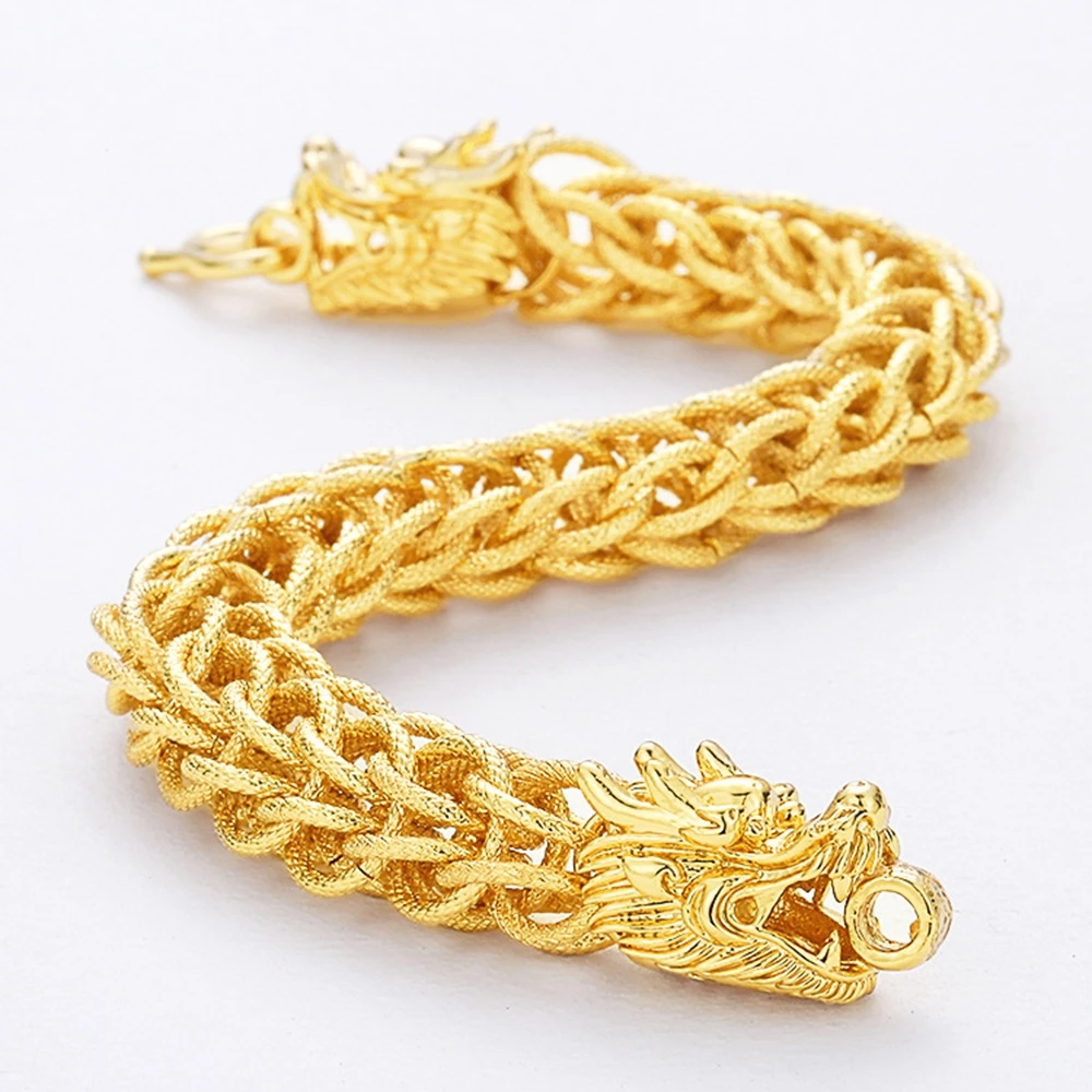

12mm Thick Wrist Bracelet Yellow Gold Filled Mens Bracelet Hip Hop Jewelry