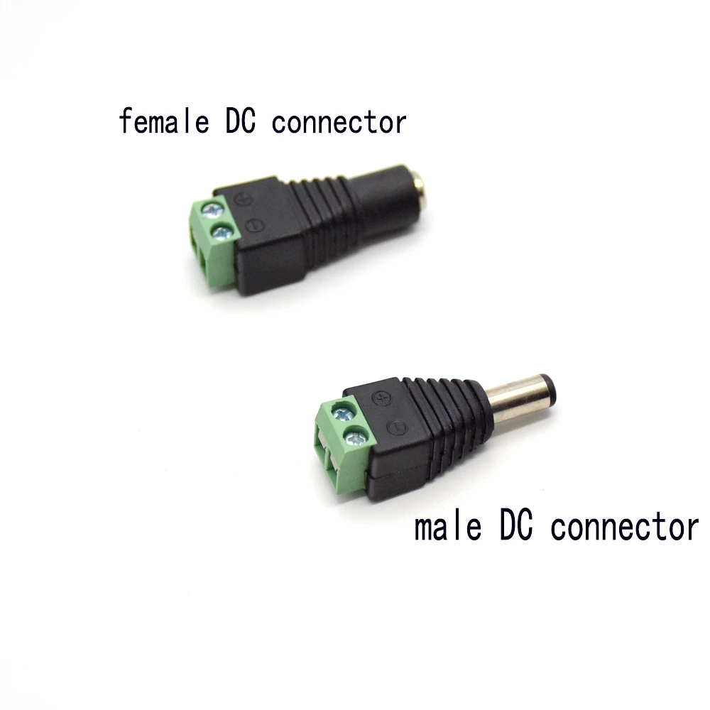 

DC plug 5.5mm x 2.1mm DC Power Cable Male/Female Plug Connector Adapter 5.5*2.1mm to Connect Single Color Led Strip