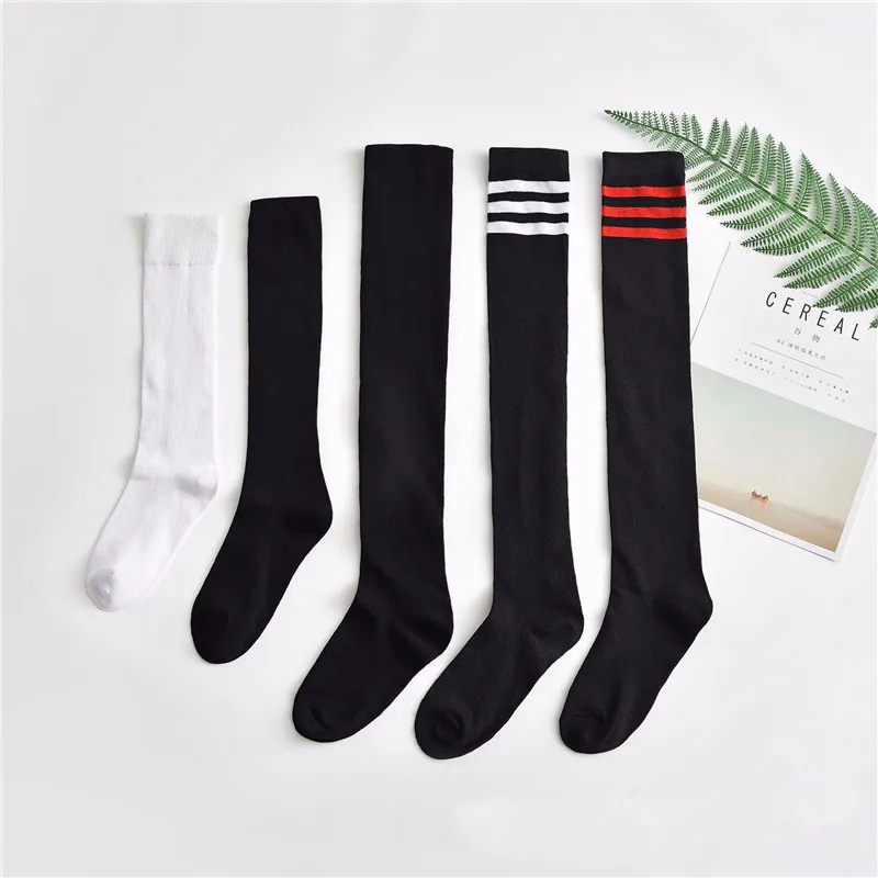 Japanese School Uniforms Accessories Jk Girl Socks Vintage 3 Stripes Students Teenagers Over