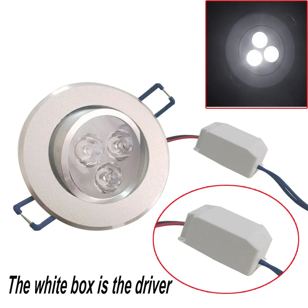 Упаковка из 10, Pocketman 220 V 3 W светодио дный встраиваемые потолочный светильник светильники прожектор, теплый белый, 360-390 люмен (эквивалент 30 Вт)