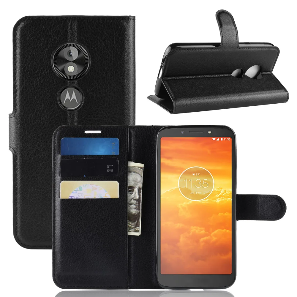 Чехол книжка из искусственной кожи для Motorola Moto E5 Play Go флип кошелек сумки телефона